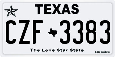 TX license plate CZF3383