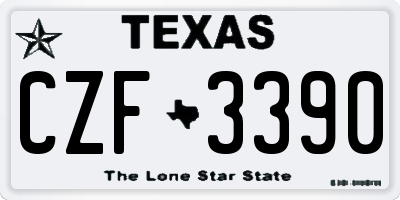 TX license plate CZF3390