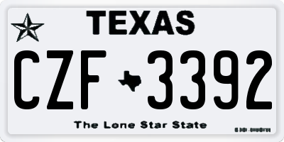 TX license plate CZF3392