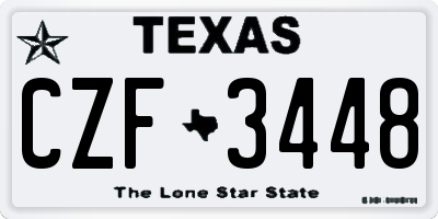 TX license plate CZF3448