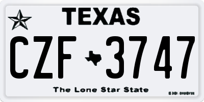 TX license plate CZF3747