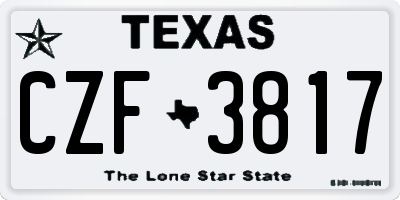 TX license plate CZF3817