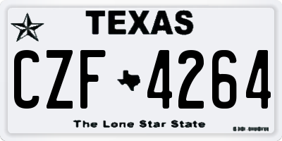 TX license plate CZF4264