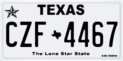 TX license plate CZF4467