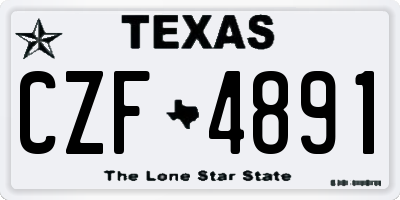 TX license plate CZF4891