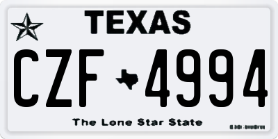 TX license plate CZF4994
