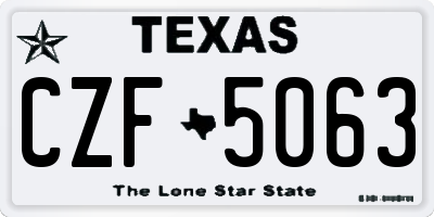 TX license plate CZF5063