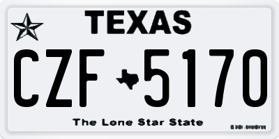 TX license plate CZF5170