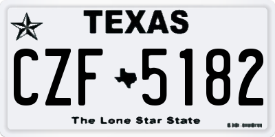 TX license plate CZF5182