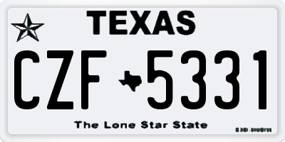TX license plate CZF5331