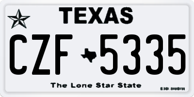 TX license plate CZF5335