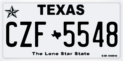 TX license plate CZF5548