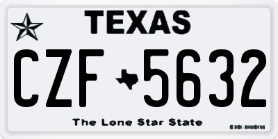 TX license plate CZF5632