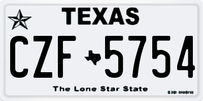 TX license plate CZF5754