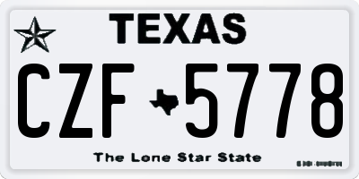 TX license plate CZF5778