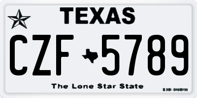TX license plate CZF5789