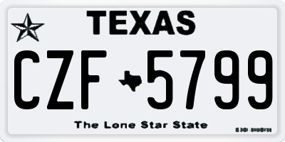 TX license plate CZF5799