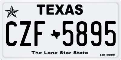 TX license plate CZF5895