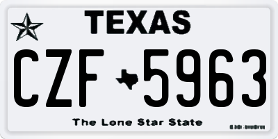 TX license plate CZF5963