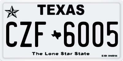 TX license plate CZF6005