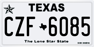 TX license plate CZF6085