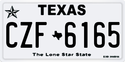 TX license plate CZF6165