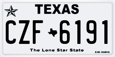 TX license plate CZF6191