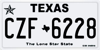 TX license plate CZF6228