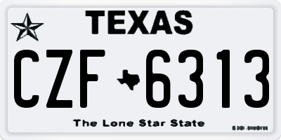 TX license plate CZF6313