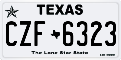 TX license plate CZF6323
