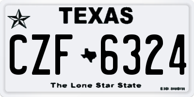 TX license plate CZF6324