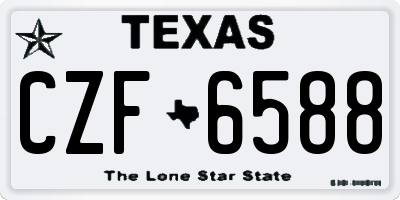 TX license plate CZF6588