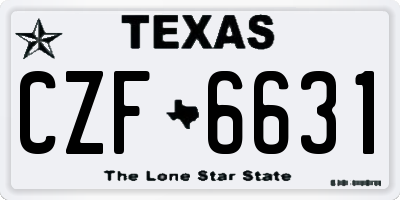 TX license plate CZF6631