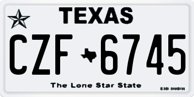 TX license plate CZF6745
