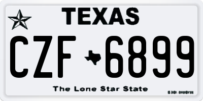 TX license plate CZF6899