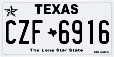 TX license plate CZF6916
