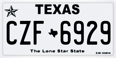 TX license plate CZF6929