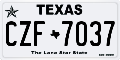 TX license plate CZF7037