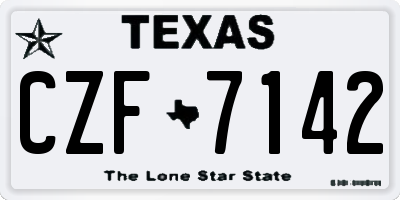 TX license plate CZF7142