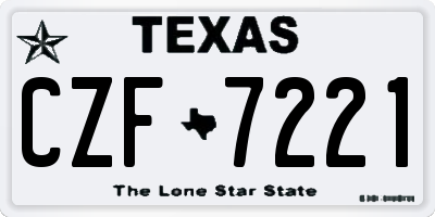 TX license plate CZF7221