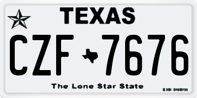TX license plate CZF7676