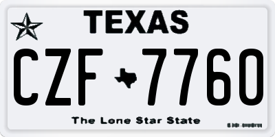 TX license plate CZF7760