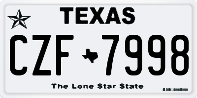 TX license plate CZF7998