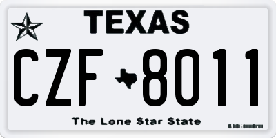 TX license plate CZF8011