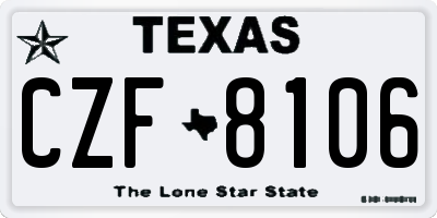 TX license plate CZF8106