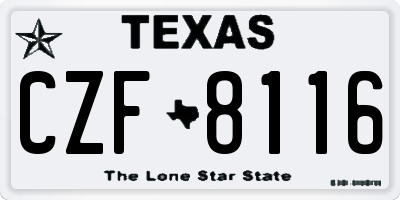 TX license plate CZF8116
