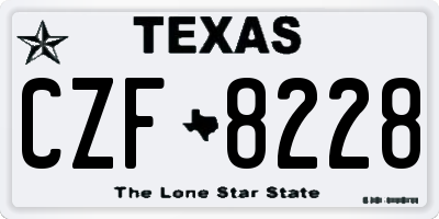 TX license plate CZF8228