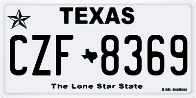 TX license plate CZF8369