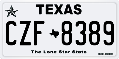 TX license plate CZF8389