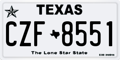 TX license plate CZF8551